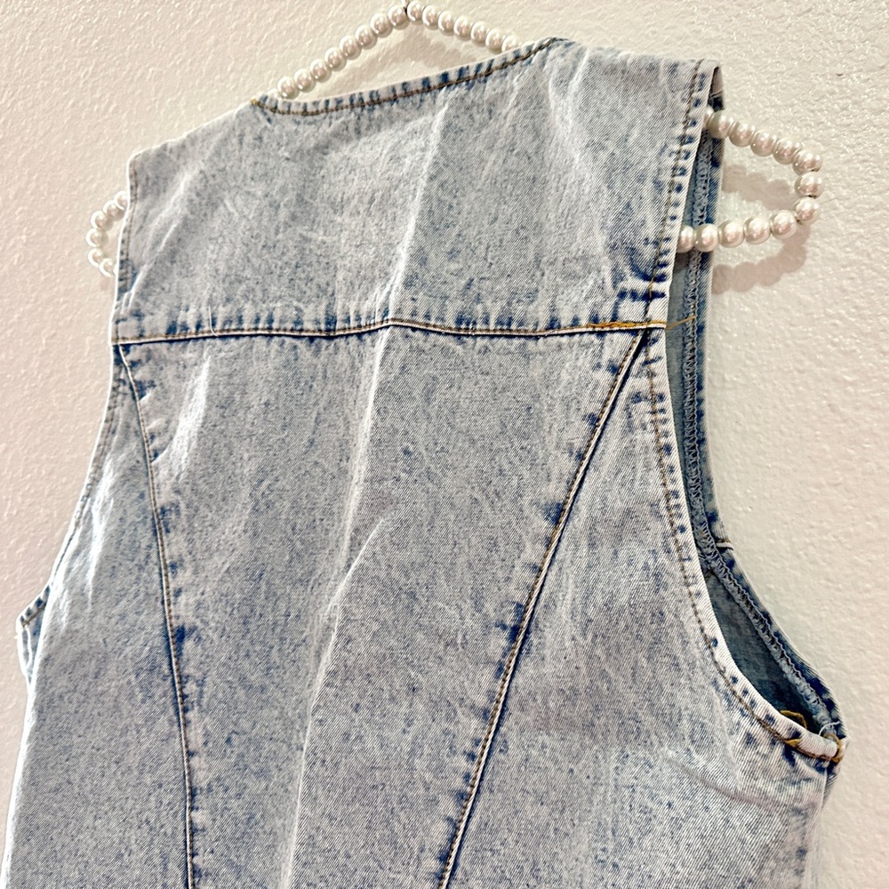 VTG 80s 90s Jordache Denim Vest with Bows - Picture 14 of 16